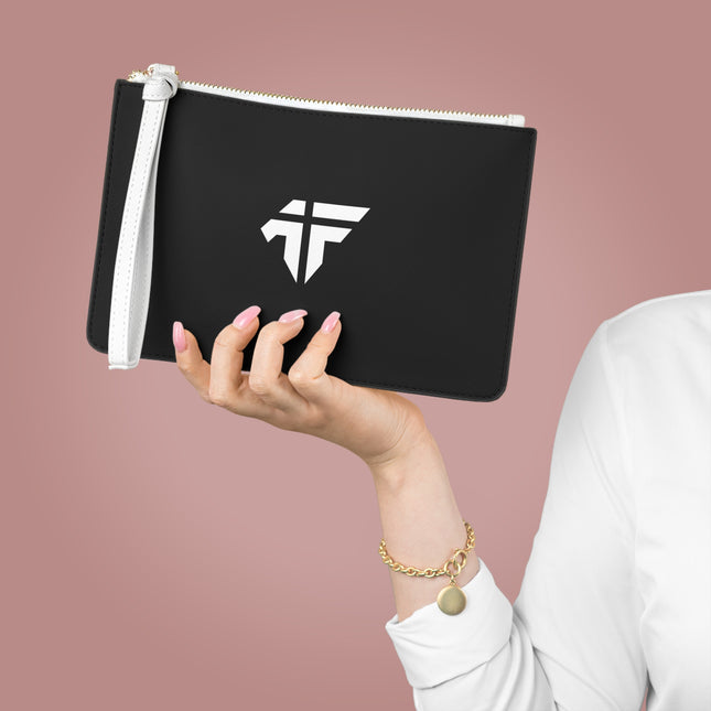 Forged Collection Black Clutch Bag with White Logo