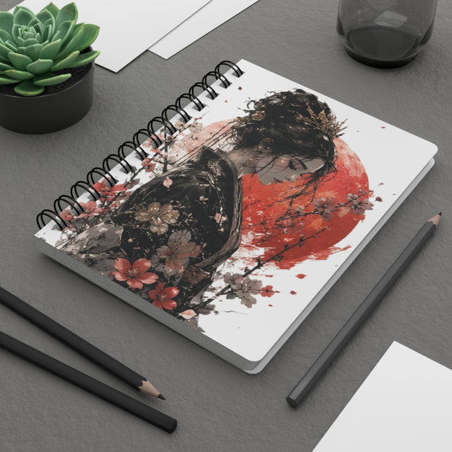 Angel Collection White Spiral Bound Journal with Black Logo