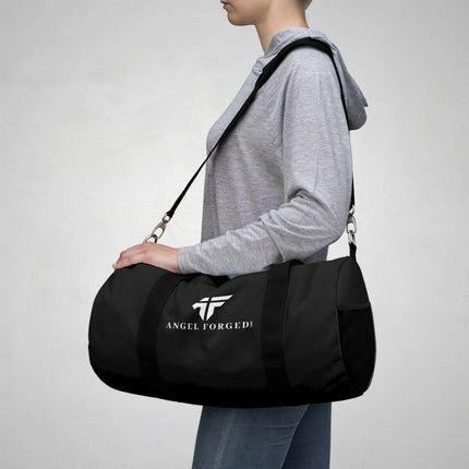 Black Duffel Bag with White Angel Forged Logo