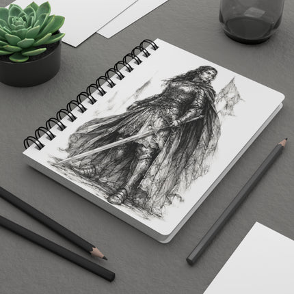 Valiant Collection White Spiral Bound Journal with Black Logo