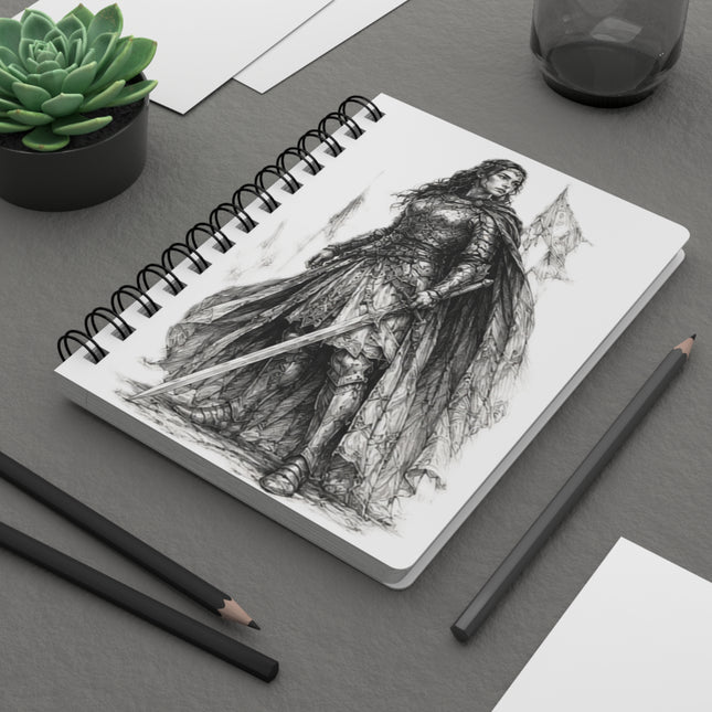 Valiant Collection White Spiral Bound Journal with Black Logo