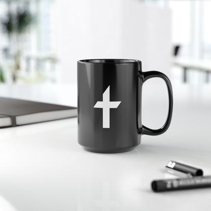 Faithful Collection Black Mug (11oz, 15oz) with White Logo