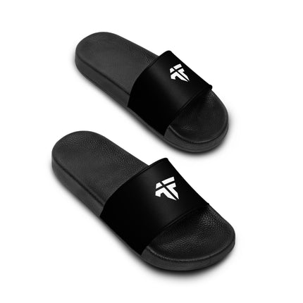 Forged Collection Men's Black Slide Sandals with White Logo