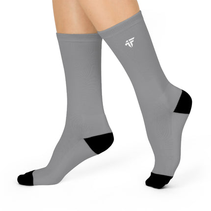Forged Collection Grey Cushioned Crew Socks with White Logo