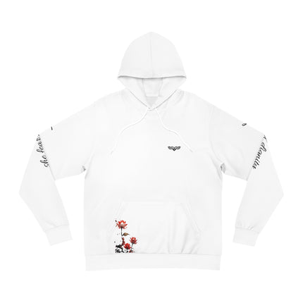 Women's Angel Collection White All-Over-Print Fashion Hoddie with Black Logo