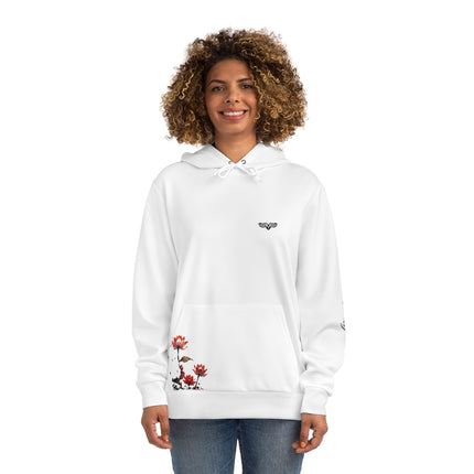 Women's Angel Collection White All-Over-Print Fashion Hoddie with Black Logo