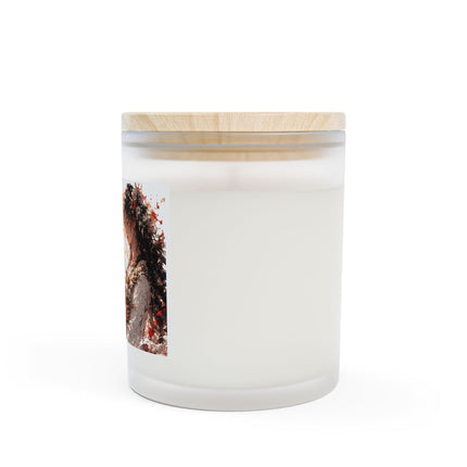 Angel Collection White Frosted Glass Candle, 11oz