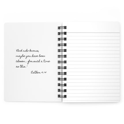 Angel Collection White Spiral Bound Journal with Black Logo