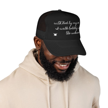 Valiant Collection Black Foam Trucker Hat with White Logo