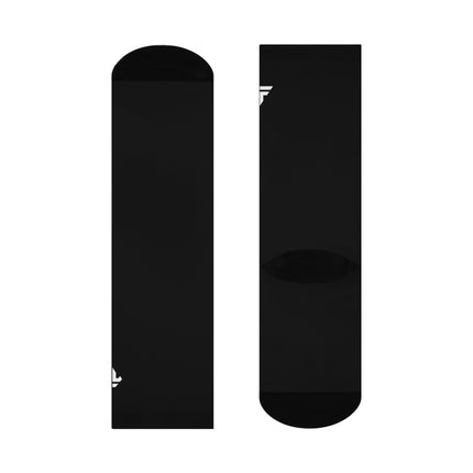 Forged Collection Black Cushioned Crew Socks with White Logo