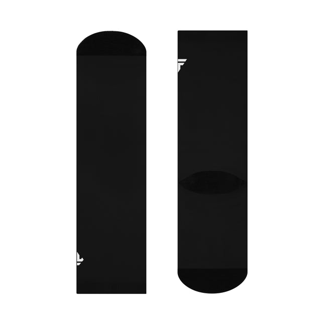 Forged Collection Black Cushioned Crew Socks with White Logo