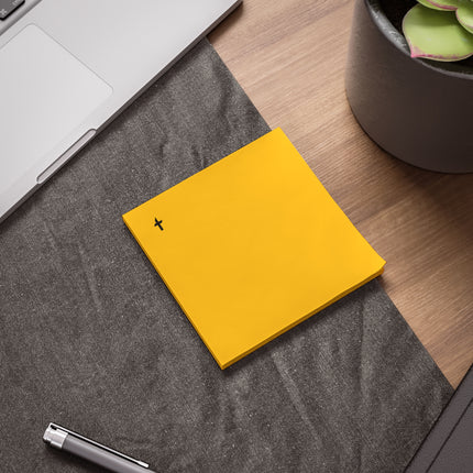 Faithful Collection Yellow Sticky Notes with Black Logo