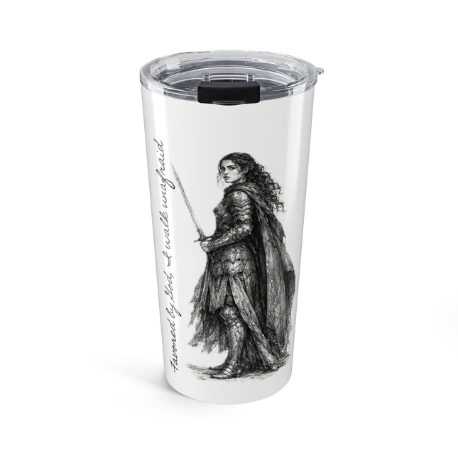 Valiant Collection White Tumbler 20oz with Black Logo