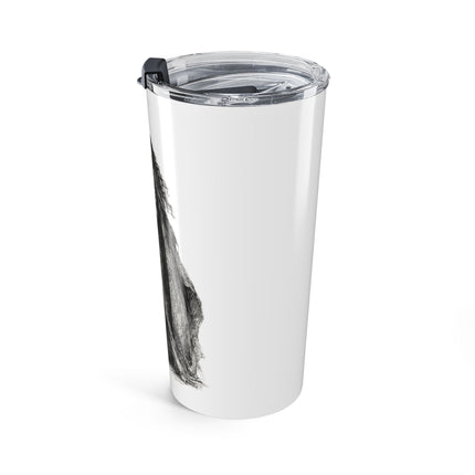 Valiant Collection White Tumbler 20oz with Black Logo