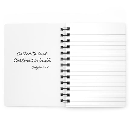 Valiant Collection White Spiral Bound Journal with Black Logo