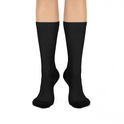 Forged Collection Black Cushioned Crew Socks with White Logo