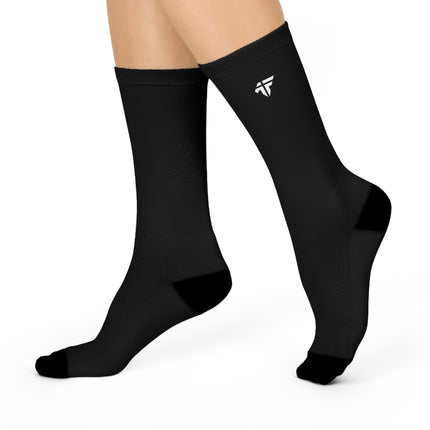 Forged Collection Black Cushioned Crew Socks with White Logo