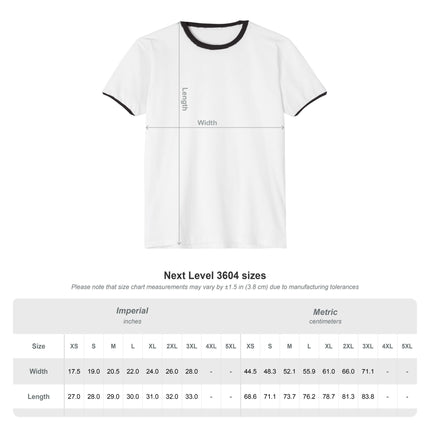 Women's Valiant Collection White Cotton Ringer T-Shirt with Black Logo
