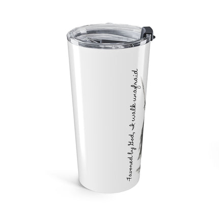 Valiant Collection White Tumbler 20oz with Black Logo