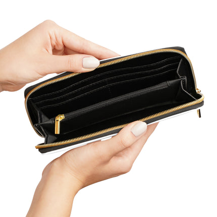 Women's Angel Collection White Zipper Wallet with Black Logo