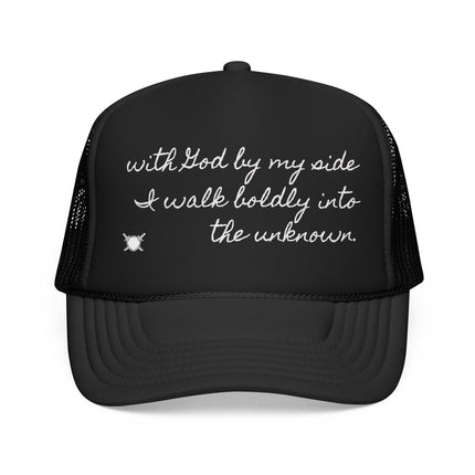 Valiant Collection Black Foam Trucker Hat with White Logo