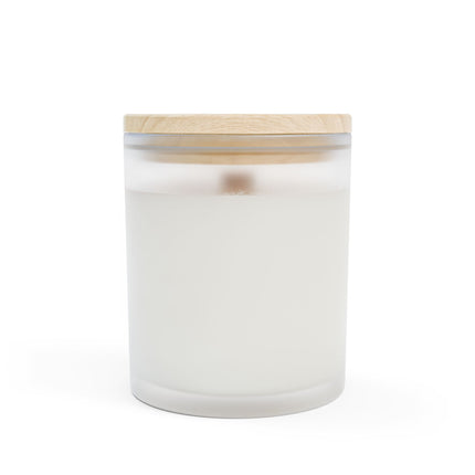 Angel Collection White Frosted Glass Candle, 11oz