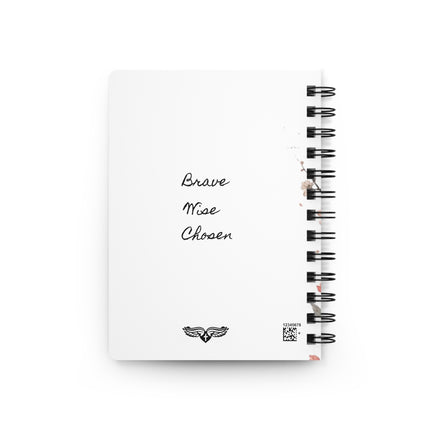 Angel Collection White Spiral Bound Journal with Black Logo