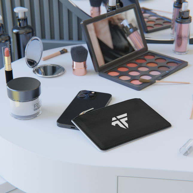 Forged Collection Black Mini Clutch Bag with White Logo
