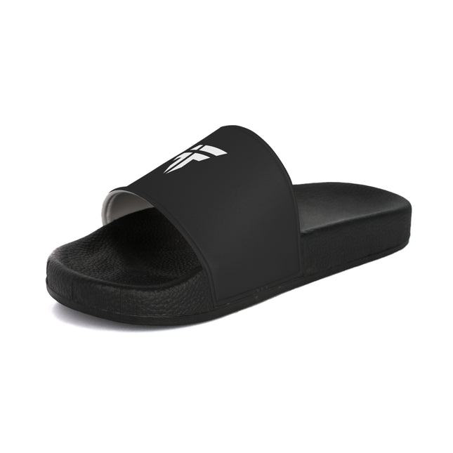 Forged Collection Men's Black Slide Sandals with White Logo