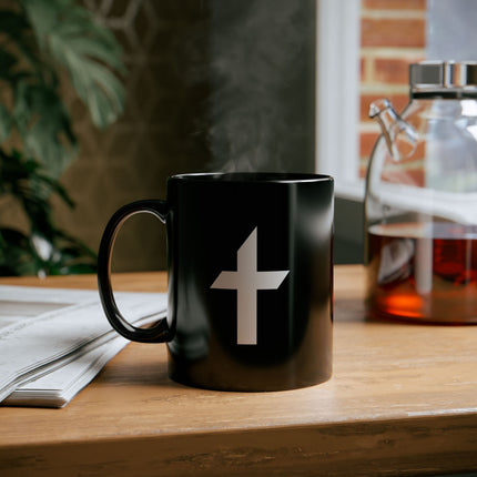 Faithful Collection Black Mug (11oz, 15oz) with White Logo