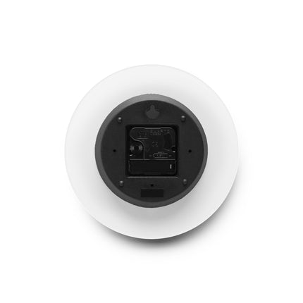 Valiant Collection White Acrylic Wall Clock with Black Logo