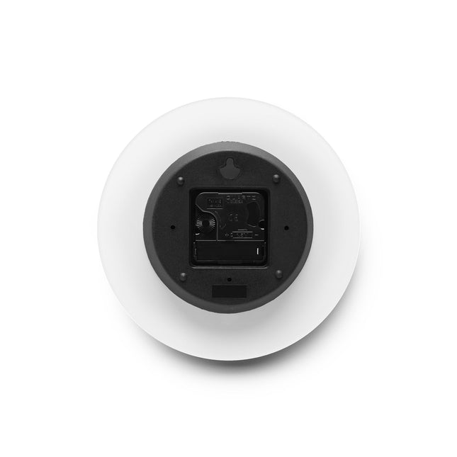 Valiant Collection White Acrylic Wall Clock with Black Logo