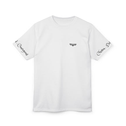 Women's Angel Collection White Short Sleeve Sew T-Shirt with Black Logo