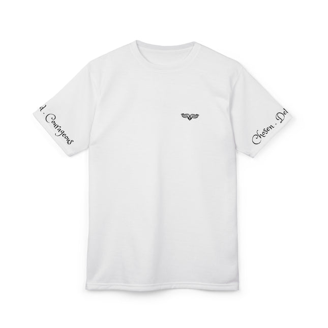 Women's Angel Collection White Short Sleeve Sew T-Shirt with Black Logo