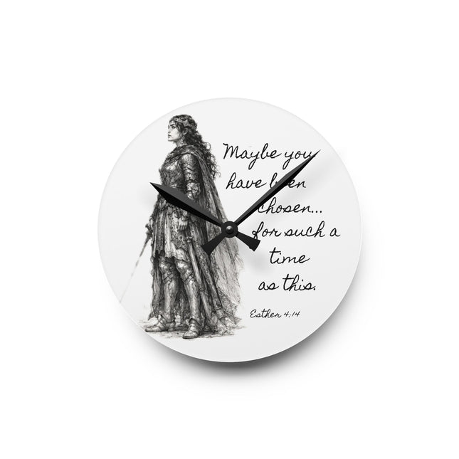Valiant Collection White Acrylic Wall Clock with Black Logo