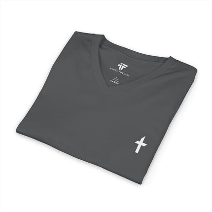 Women's Faithful Collection Short Sleeve V-Neck Shirt with White Logo