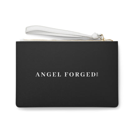 Forged Collection Black Clutch Bag with White Logo
