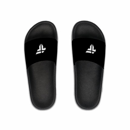 Forged Collection Men's Black Slide Sandals with White Logo