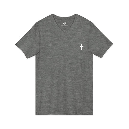Women's Faithful Collection Short Sleeve V-Neck Shirt with White Logo