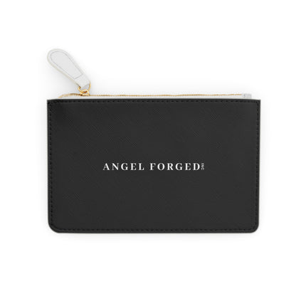 Forged Collection Black Mini Clutch Bag with White Logo