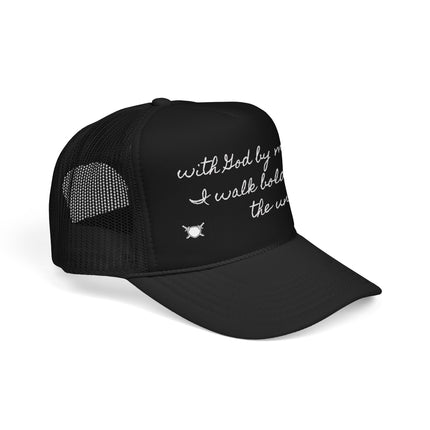Valiant Collection Black Foam Trucker Hat with White Logo