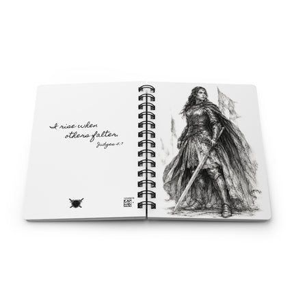 Valiant Collection White Spiral Bound Journal with Black Logo