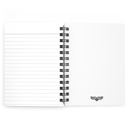 Angel Collection White Spiral Bound Journal with Black Logo