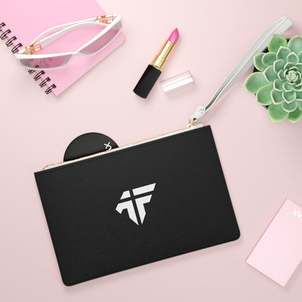 Forged Collection Black Clutch Bag with White Logo