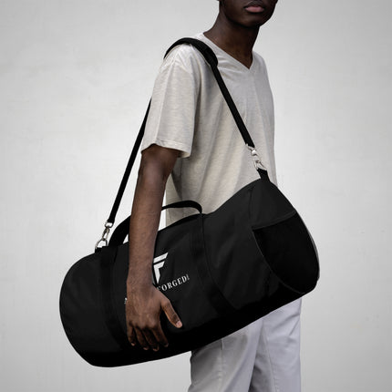 Black Duffel Bag with White Angel Forged Logo