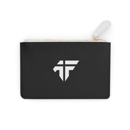 Forged Collection Black Mini Clutch Bag with White Logo