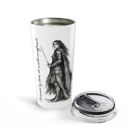 Valiant Collection White Tumbler 20oz with Black Logo