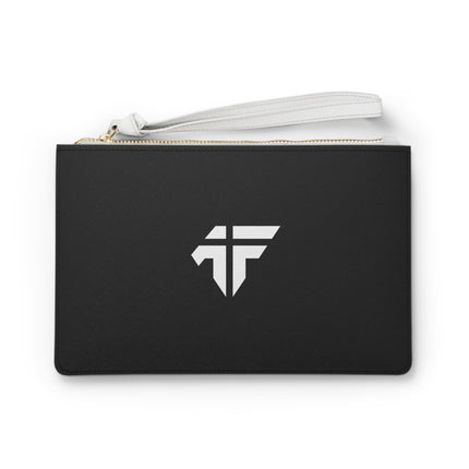 Forged Collection Black Clutch Bag with White Logo